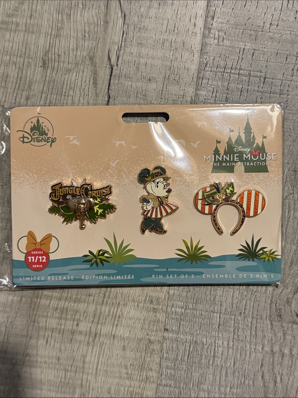 Limited Edition Disney Minnie Mouse Jungle Cruise Enamel Pin Set